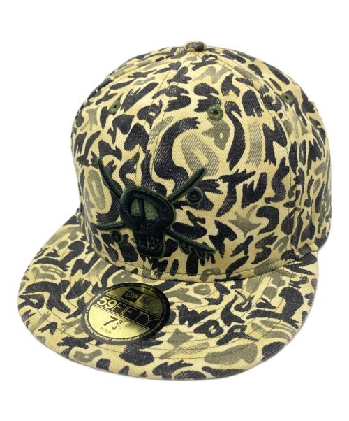 New Era（ニューエラ）New Era (ニューエラ) stussy (ステューシー) スカル刺繍カモフラキャップ ベージュ×ブラック サイズ:下記参照の古着・服飾アイテム