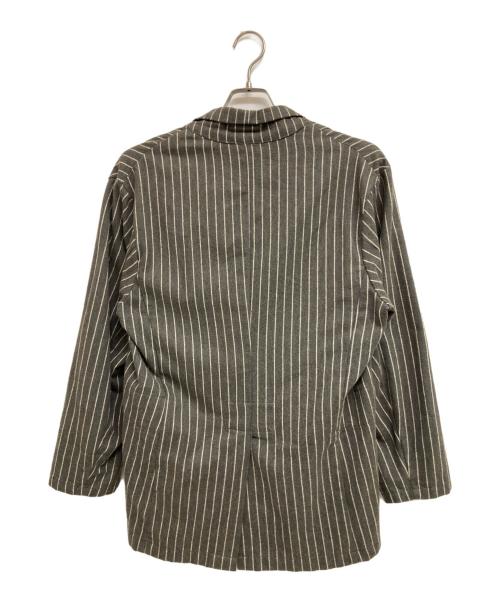 Yarmo（ヤーモ）Yarmo (ヤーモ) ストライプジャケット グレー サイズ:表記無しの古着・服飾アイテム