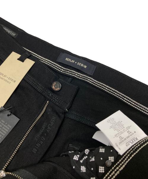 REPLAY（リプレイ）REPLAY (リプレイ) スリムフィット Hyperflex ブラックデニム：SARTORIALE ブラック サイズ:34 未使用品の古着・服飾アイテム
