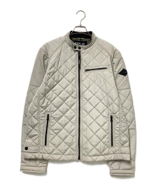 REPLAY（リプレイ）REPLAY (リプレイ) ショートキルティングライダースジャケット ベージュ サイズ:XL 未使用品の古着・服飾アイテム