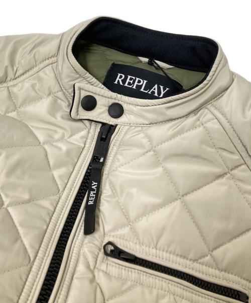 REPLAY（リプレイ）REPLAY (リプレイ) ショートキルティングライダースジャケット ベージュ サイズ:XL 未使用品の古着・服飾アイテム