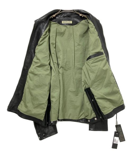 REPLAY（リプレイ）REPLAY (リプレイ) WAXラムレザージャケット ブラック サイズ:XL 未使用品の古着・服飾アイテム