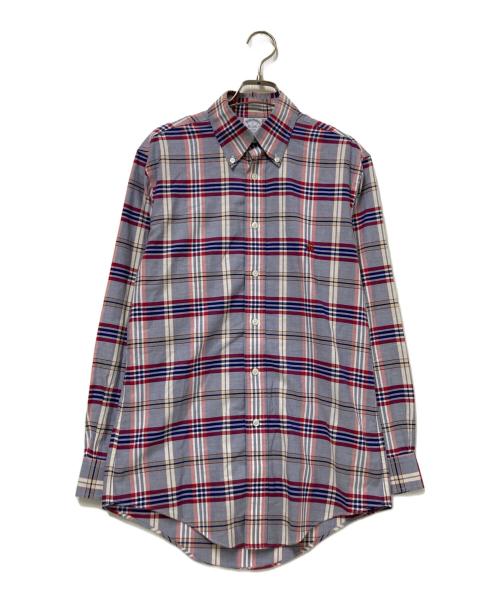 BROOKS BROTHERS（ブルックスブラザーズ）BROOKS BROTHERS (ブルックスブラザーズ) ロゴ刺繍BDシャツ ブルー×レッド サイズ:Sの古着・服飾アイテム