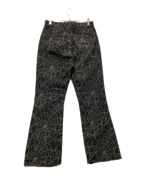 masu（エムエーエスユー）masu (エムエーエスユー) FLOCKY WEB FLARE PANTS グレー×ブラック サイズ:48の古着・服飾アイテム