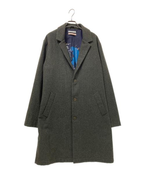OLOW（オロウ）OLOW (オロウ) ライナーアートデザインチェスターコート グリーン サイズ:Lの古着・服飾アイテム
