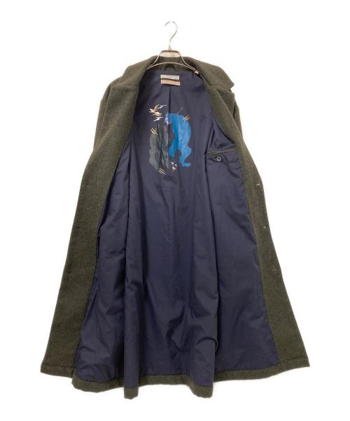 OLOW（オロウ）OLOW (オロウ) ライナーアートデザインチェスターコート グリーン サイズ:Lの古着・服飾アイテム