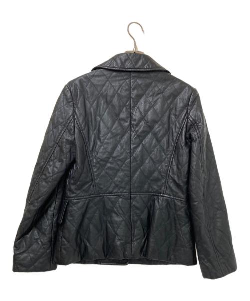 Aquascutum（アクアスキュータム）Aquascutum (アクアスキュータム) シープスキンキルティングジャケット ブラック サイズ:9Fの古着・服飾アイテム