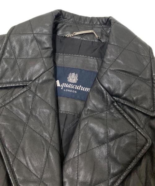 Aquascutum（アクアスキュータム）Aquascutum (アクアスキュータム) シープスキンキルティングジャケット ブラック サイズ:9Fの古着・服飾アイテム