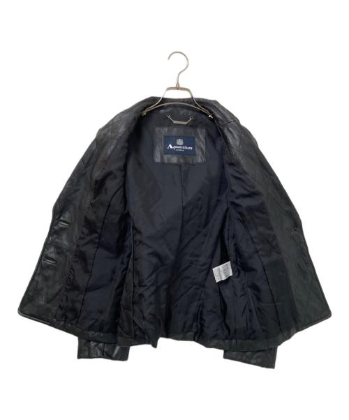 Aquascutum（アクアスキュータム）Aquascutum (アクアスキュータム) シープスキンキルティングジャケット ブラック サイズ:9Fの古着・服飾アイテム