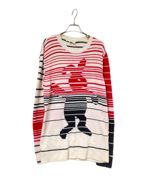 MARNI（マルニ）MARNI (マルニ) ダンスバニーニット レッド×ホワイト サイズ:42の古着・服飾アイテム