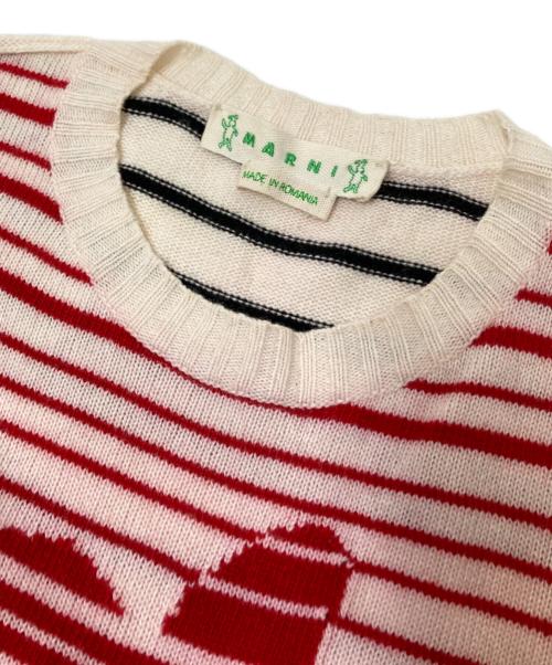 MARNI（マルニ）MARNI (マルニ) ダンスバニーニット レッド×ホワイト サイズ:42の古着・服飾アイテム