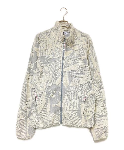 Hysteric Glamour（ヒステリックグラマー）Hysteric Glamour (ヒステリックグラマー) パイル加工スタンドネックジャケット グレー×ホワイト サイズ:Sの古着・服飾アイテム