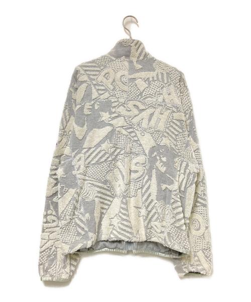 Hysteric Glamour（ヒステリックグラマー）Hysteric Glamour (ヒステリックグラマー) パイル加工スタンドネックジャケット グレー×ホワイト サイズ:Sの古着・服飾アイテム