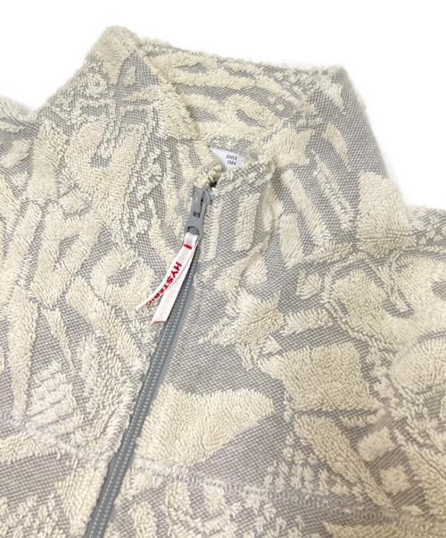 Hysteric Glamour（ヒステリックグラマー）Hysteric Glamour (ヒステリックグラマー) パイル加工スタンドネックジャケット グレー×ホワイト サイズ:Sの古着・服飾アイテム