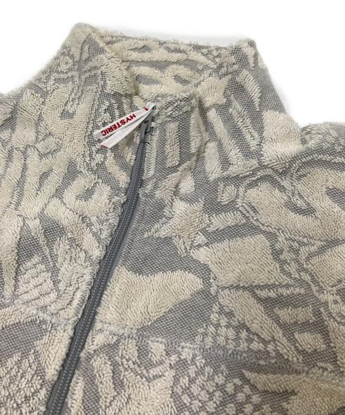 Hysteric Glamour（ヒステリックグラマー）Hysteric Glamour (ヒステリックグラマー) パイル加工スタンドネックジャケット グレー×ホワイト サイズ:Sの古着・服飾アイテム
