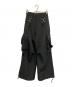 LILL（リル）の古着「ルーズシルエットハイウエストサスペンダーZIPポケットデニムカーゴパンツ」｜ブラック