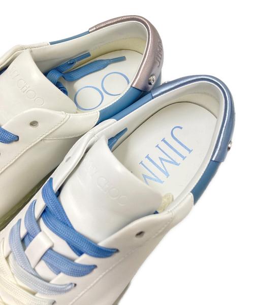 JIMMY CHOO（ジミーチュウ）JIMMY CHOO (ジミーチュウ) ローカットスニーカー ブルー×ホワイト サイズ:41の古着・服飾アイテム