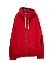 POLO RALPH LAUREN（ポロ・ラルフローレン）の古着「ロゴ刺繍ジップパーカー」｜レッド