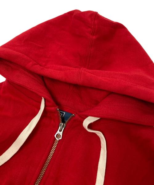POLO RALPH LAUREN（ポロ・ラルフローレン）POLO RALPH LAUREN (ポロ・ラルフローレン) ロゴ刺繍ジップパーカー レッド サイズ:XXLの古着・服飾アイテム