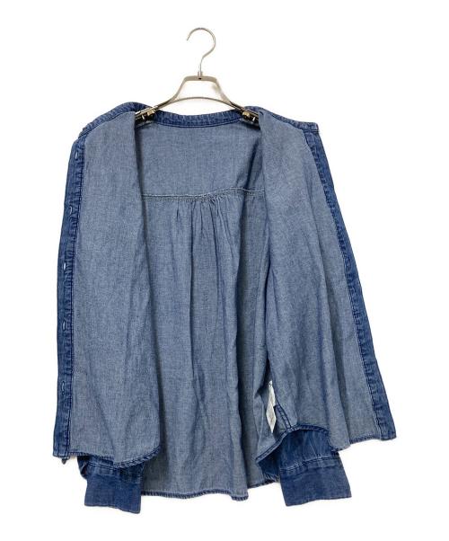 SHIPS（シップス）SHIPS (シップス) ライトオンス フリル デニム シャツ インディゴ サイズ:ONEの古着・服飾アイテム