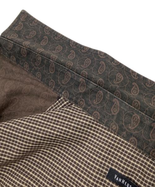 VAN HEUSEN（ヴァンヒューセン/バンヒューゼン）VAN HEUSEN (ヴァンヒューセン/バンヒューゼン) ペイズリー柄シャツ ブラウン サイズ:Lの古着・服飾アイテム