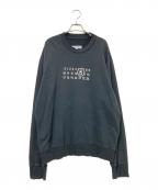 MM6 Maison Margielaエムエムシックスメゾンマルジェラ）の古着「ロゴプリント クルーネックスウェット」｜ブラック