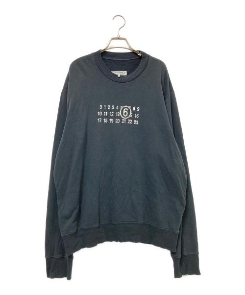 MM6 Maison Margiela（エムエムシックスメゾンマルジェラ）MM6 Maison Margiela (エムエムシックスメゾンマルジェラ) ロゴプリント クルーネックスウェット ブラック サイズ:Lの古着・服飾アイテム