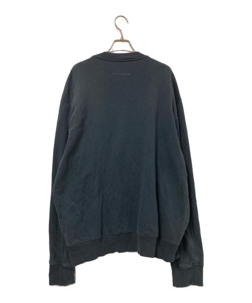 MM6 Maison Margiela（エムエムシックスメゾンマルジェラ）MM6 Maison Margiela (エムエムシックスメゾンマルジェラ) ロゴプリント クルーネックスウェット ブラック サイズ:Lの古着・服飾アイテム