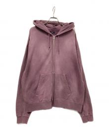 BEAMS（ビームス）の古着「ヴィンテージライク フェード ダブルジップフーディ」｜パープル