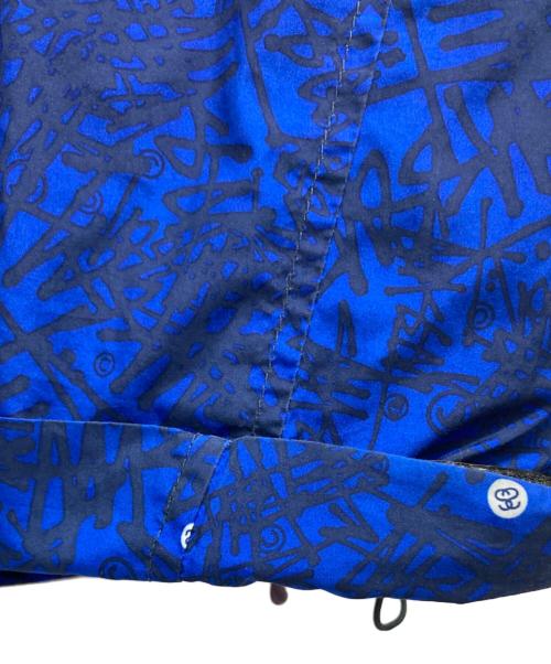stussy（ステューシー）stussy (ステューシー) 総柄フーデットジャケット ブルー サイズ:XLの古着・服飾アイテム