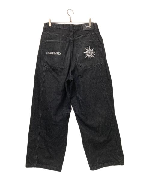 Noremid（ノーリミッド）Noremid (ノーリミッド) バック刺繍バギーデニムパンツ ブラック サイズ:Lの古着・服飾アイテム