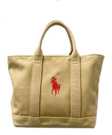 RALPH LAUREN（ラルフローレン）の古着「ロゴ刺繍トートバッグ」｜ベージュ
