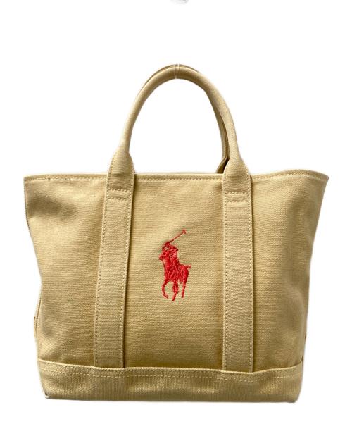 RALPH LAUREN（ラルフローレン）RALPH LAUREN (ラルフローレン) ロゴ刺繍トートバッグ ベージュ サイズ:下記参照の古着・服飾アイテム
