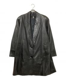 PIERRE BALMAIN（ピエール バルマン）の古着「レザーコート」｜ブラック