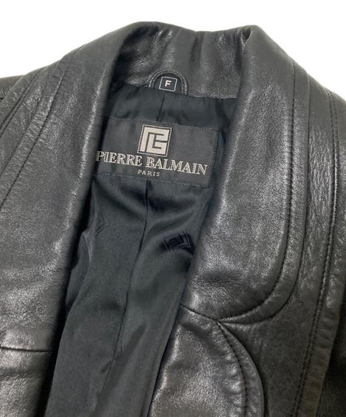 PIERRE BALMAIN（ピエール バルマン）PIERRE BALMAIN (ピエール バルマン) レザーコート ブラック サイズ:下記参照の古着・服飾アイテム