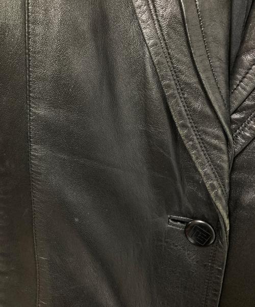 PIERRE BALMAIN（ピエール バルマン）PIERRE BALMAIN (ピエール バルマン) レザーコート ブラック サイズ:下記参照の古着・服飾アイテム