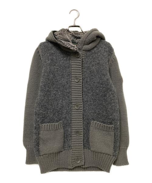 HUNTING WORLD（ハンティングワールド）HUNTING WORLD (ハンティングワールド) フーデッドニットジャケット グレー サイズ:40の古着・服飾アイテム