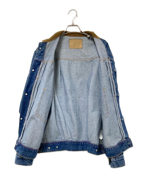 ordinary fits（オーディナリーフィッツ）ordinary fits (オーディナリーフィッツ) デニムジャケット インディゴ×ブラウン サイズ:38の古着・服飾アイテム