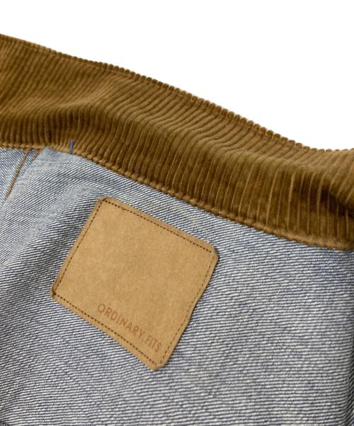 ordinary fits（オーディナリーフィッツ）ordinary fits (オーディナリーフィッツ) デニムジャケット インディゴ×ブラウン サイズ:38の古着・服飾アイテム