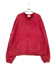 UNITED ARROWS & SONS（ユナイテッドアローズ＆サンズ）の古着「フェード加工スウェットカーディガン」｜レッド