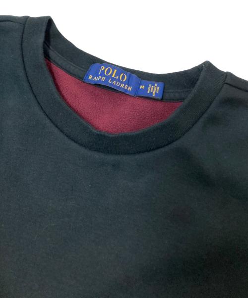 POLO RALPH LAUREN（ポロ・ラルフローレン）POLO RALPH LAUREN (ポロ・ラルフローレン) 裏地クルーネックスウェット ブラック サイズ:Mの古着・服飾アイテム