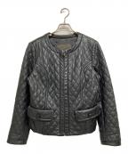MACKINTOSH LONDONマッキントッシュ ロンドン）の古着「キルティングレザーノーカラージャケット」｜ブラック