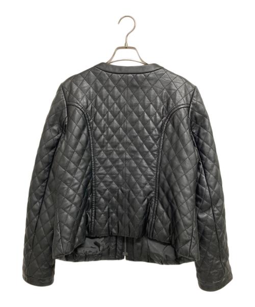 MACKINTOSH LONDON（マッキントッシュ ロンドン）MACKINTOSH LONDON (マッキントッシュ ロンドン) キルティングレザーノーカラージャケット ブラック サイズ:44の古着・服飾アイテム