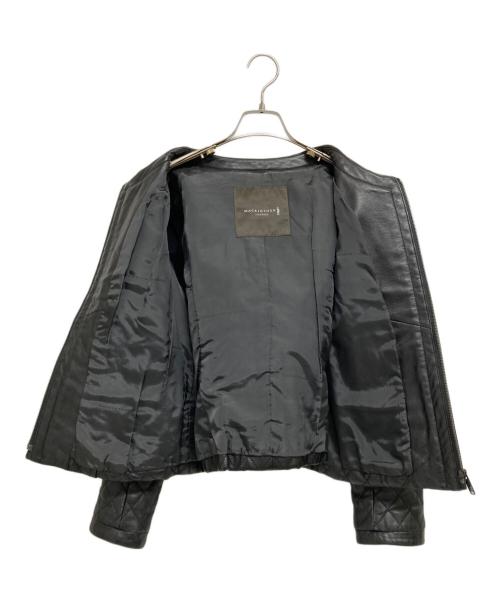 MACKINTOSH LONDON（マッキントッシュ ロンドン）MACKINTOSH LONDON (マッキントッシュ ロンドン) キルティングレザーノーカラージャケット ブラック サイズ:44の古着・服飾アイテム