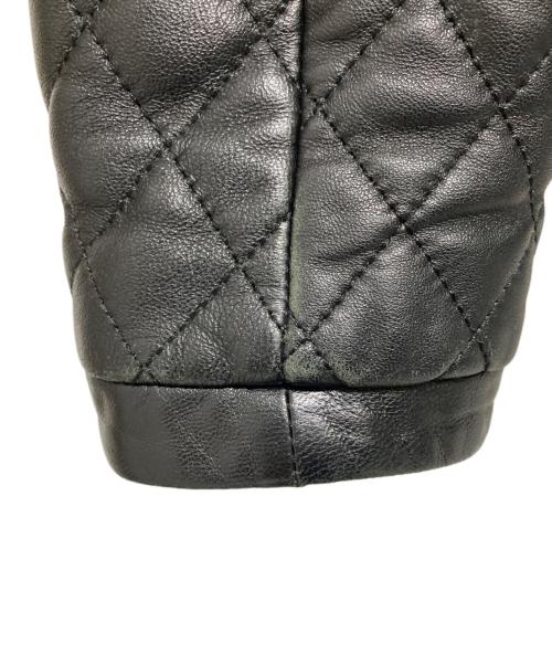 MACKINTOSH LONDON（マッキントッシュ ロンドン）MACKINTOSH LONDON (マッキントッシュ ロンドン) キルティングレザーノーカラージャケット ブラック サイズ:44の古着・服飾アイテム