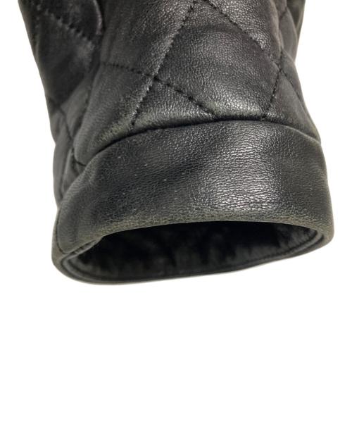 MACKINTOSH LONDON（マッキントッシュ ロンドン）MACKINTOSH LONDON (マッキントッシュ ロンドン) キルティングレザーノーカラージャケット ブラック サイズ:44の古着・服飾アイテム