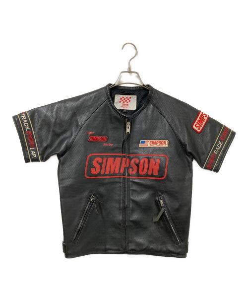 SIMPSON（シンプソン）SIMPSON (シンプソン) S/Sレザージャケット ブラック サイズ:Mの古着・服飾アイテム
