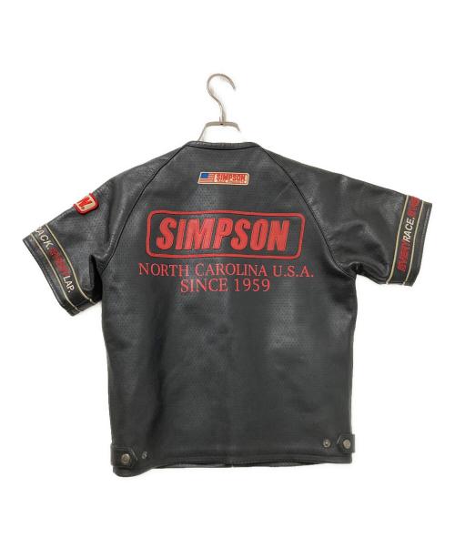SIMPSON（シンプソン）SIMPSON (シンプソン) S/Sレザージャケット ブラック サイズ:Mの古着・服飾アイテム