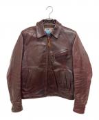 Aero LEATHERエアロレザー）の古着「ハーフベルテッドジャケット」｜ブラウン