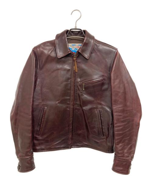 Aero LEATHER（エアロレザー）Aero LEATHER (エアロレザー) ハーフベルテッドジャケット ブラウン サイズ:34の古着・服飾アイテム